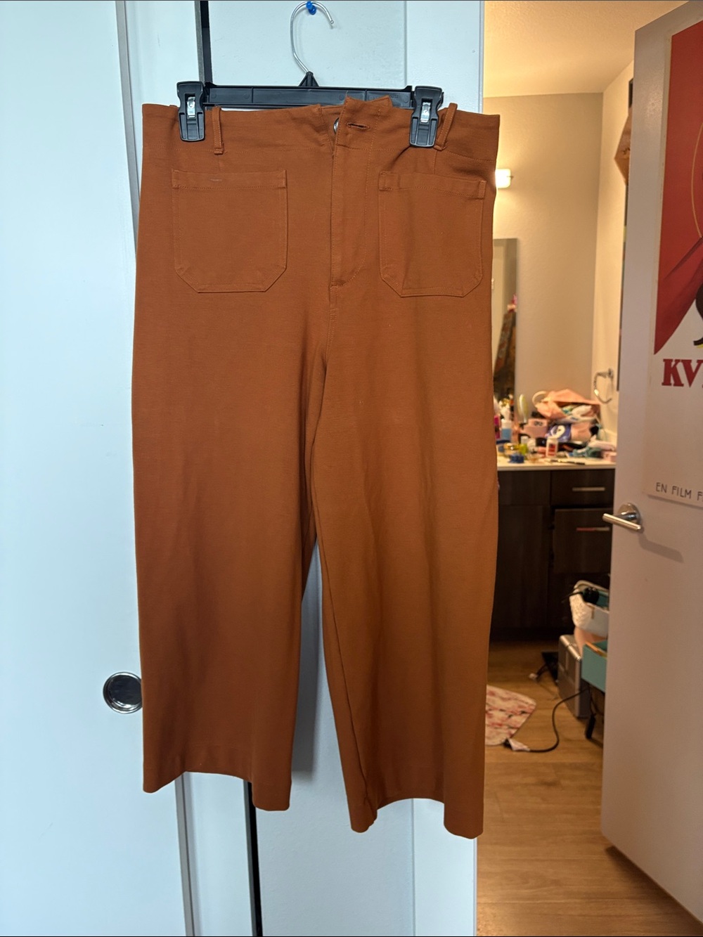 Tahari Wide-Leg Pants in Burnt Orange